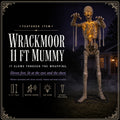 Featured card: the 11 ft mummy glowing amber through its wrapping on a night lawn, specs listed beside it.