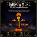Featured card: the 12 ft lit pumpkin reaper inflatable staked on a night lawn, with its LED count listed.