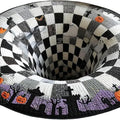Front view of the Hollowgrave Illusion Rug, showing its printed 3D illusion design