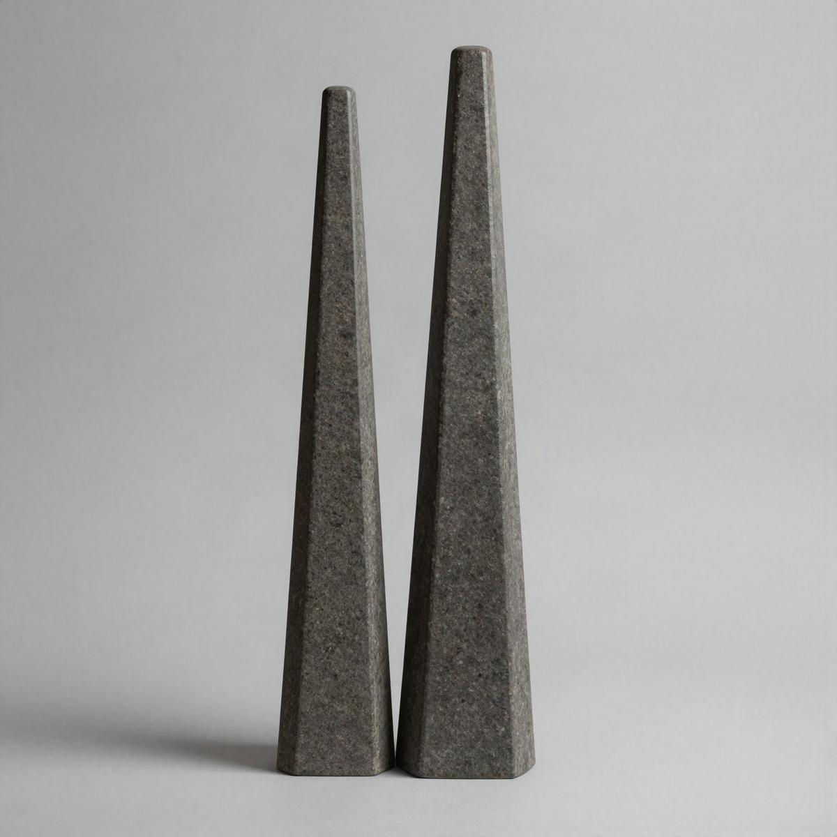 Obelisk Pair, Stone Finish