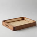Wood and Cane Bar Tray