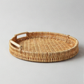 Round Rattan Serving Tray